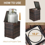 Replace 95812680 40*40*57cm Iron Frame Gas Bottle Storage Rattan Side Table Brown Gradient - Image 11