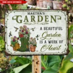 CIFbuy Beautiful Garden Heart Metal Sign Personalized Custom Garden Decor Wall Plaque Gift For Gardener (TikTok, temu pick-up service) - Image 6