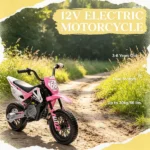 Pink 12V Kids Electric Ride On Motorcycle: with Twist Grip Throttle, Training Wheels, Rear Suspension & Music for Toddlers - Image 7