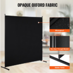 Space Partition, One-Panel Privacy Barrier, 6FT Indoor Privacy Shield, Segregation Screen for Spaces, Standalone Partition Panel for Workspace, Sleeping Area, Black - Image 3