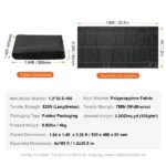 Weed Barrier 4x100ft Landscape Fabric 3.2oz Heavy Duty Geotextile Fabric Woven PP Weed Control Mat for Underlayment High Permeability Good for Flower Bed, Garden Barrier Cloth Black (Shipment from Walmart) - Image 2