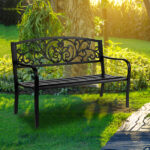 50" Iron Outdoor Courtyard Decoration Park Leisure Bench - Image 15