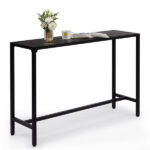 Replace 15354251 55" Outdoor Bar Table with Adjustable Feet, Rectangle Narrow Counter Height Table, Ideal Bar Height Table for Balcony Patio Garden Yard Poolside, Black - Image 8