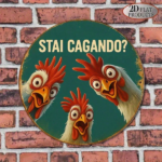 CIFbuy 1pc Funny Chicken Aluminum Sign 8x8 Inch, What Are You Doing Vintage Round Plaque, Decorative Metal Wall Art For Kitchen Restaur TikTok, TikTok, Self-pickup Logiopics - Image 6
