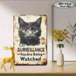 CIFbuy Retro Cat Watching You Metal Tin Sign Funny Animal Wall Art For Home Bar Coffee Shop Garage Bathroom Decor Cute Pet Lover Gift TikTok, TikTok, Self-pickup Logiopics - Image 7