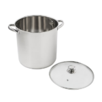 Stainless Steel 12-Quart Stock Pot with Glass Lid, Induction Compatible, Stainless Steel, Dishwasher Safe (Shipment from Walmart) - Image 3