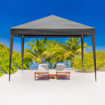 Same Code 00418742 10×10ft Black Outdoor Canopy Gazebo with 4 Removable Side Panels, 2 Zipper Doors and 2 Mesh Windows, Heavy Duty PE Cloth, Powder Coated Iron Pipes for Backyard Party Camping - Image 17