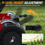 18-Inch 5-Blade Push Reel Lawn Mower with Grass Catcher, Manual Walk-Behind Mower with 4-Level Height Adjustment - Red - Image 5