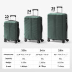 PP Trolley Case 20in 24in 28in 3PCS Suitcase Set Dark Green - Image 19