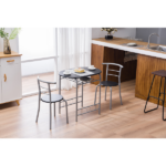 Same Code 67657426 PVC Breakfast Table (One Table and Two Chairs) Black - Image 22