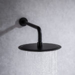 Shower Arm, Extra Fixed Arm with Flange, Stainless Steel Wall-Mounted ShowerHead Arm (16.5 Inch, Matte Black) - Image 2