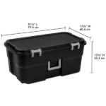 (2 pack)22 Gallon Large Wheeled , Heavy Duty Plastic Storage Trunk Container, Lockable with Wheels and Handle, Black (Shipment from Walmart) - Image 2