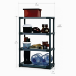 42"Plastic Resin 4-Tier Shelving Unit, 54"H x 16"D 700lbs Total Capacity - Image 2