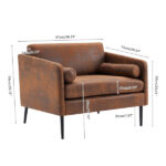 97*71*74cm 1.5 Seats Hot Stamping Cloth Surrounding Chair With Pillow Indoor Circle Chair Dark Brown - Image 8
