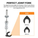 Inner CV Joint Puller Slide Hammer Wheel Drive Axle Half Shaft Removal Tool Sets - Image 6
