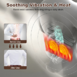 2 In 1 Massager Pillow: This ergonomic lumbar support pillow integrates vibration massage and heat therapy, delivering dual comfort to relieve back soreness caused by prolonged sitting. It features 3 adjustable massage modes and 3 heat settings for personalized relief. - Image 8