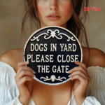CIFbuy Dogs In Yard Please Close The Gate Round Metal Sign 8x8 Inch 2D Flat Printed Vintage Simple Wall Decor Funny Iron Art Sign 1Pcs TikTok, TikTok, Pcs Self-pickup Logiopics - Image 3