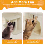 Beige 33.5" Multi-Level Cat Tree with 2-Tier Condo, Sisal Scratching Posts & Anti-Toppling Device for Cats - Image 7