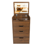 3-in-1 Vanity Desk with Lighted Mirror & Stool, Flip Top Makeup Dressing Table, Compact Storage for Bedroom, Bathroom, Dressing Room(18.9"L, Walnut) - Image 7