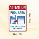CIFbuy Vintage Iron Pool Safety Warning Sign 8x12 Inch" Keep Gate Closed & Locked Metal Plaque, Metal Plaque, Waterproof Rustproof Outdoor Yard Decor 8x12 InikTok, 8x12 InikTok, t Self-pickup Logiopics - Image 3