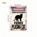 CIFbuy 1PC Vintage Metal Sign Plasma Cats Guarding Plants" Waterproof Rustproof Wall Decor For Bedroom Bar, Bedroom Bar, Retro Funny Tin Plaque Home Guarding PikTok, Guarding PikTok, t Self-pickup Logiopics - Image 5