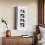 Simple PVC Wood Grain Coating Photo Storage Damp-proof Jewelry Mirror Cabinet White - Image 24