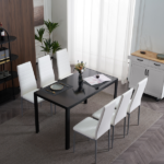 4pcs Elegant Assembled Stripping Texture High Backrest Dining Chairs Black Replace encoding 13028198-18410366 - Image 150