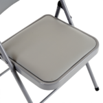 Same Code 31709558 6pcs Elegant Foldable Iron & PVC Chairs for Convention & Exhibition Gray - Image 17