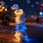 2 blue solar fairy lights, each pack contains 110 LED solar string lights, IP65 waterproof copper wire, 8 modes of solar fairy lights, suitable for garden, courtyard, tree, wedding, Christmas decoration - Image 5