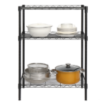 Concise 3 Layers Carbon Steel & PP Storage Rack Black - Image 5