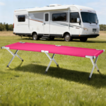 Portable Folding Camping Cot with Carrying Bag Army Pink - Image 10