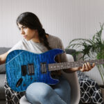 39in Electric Guitar H-H Pickups Trans Blue suit for Heavier Rock - Image 13
