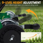 18-Inch 5-Blade Push Reel Lawn Mower with Grass Catcher, Manual Walk-Behind Mower with 4-Level Height Adjustment - Green - Image 4