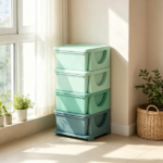 Green 4 Tier Kids Storage Cabinet – 4 Drawers Toy Organizer, for Bedroom, Nursery, Living Room, Universal for Boys Girls - Image 5