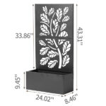 Metal Garden Bed with Trellis, 43 Inch Height Metal Planter Box with Trellis, Garden Box for Climbing Plants Vegetable, Metal Garden Bed with Drainage Holes