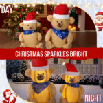 Set of 2 Lighted Plush Bear Christmas Decorations, Pre-lit Pull Up Holiday Decor with 60 Warm White LED Lights for Xmas Outdoor Indoor Decor Lighted Holiday Displays - Image 7
