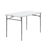 4 Foot Fold-in-Half Adjustable Folding Table, White(Shipment from Walmart)