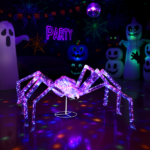 Replace 43966577 3FT Halloween Decorations Light Up Spider, Outdoor Halloween Decor Lighted Iridescent Spider, Weather Proof Pre-lit Spider with 340 LED Lights, for Front Yard Porch Gardens Lawns Party - Image 12