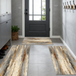 Three-piece kitchen rug set, non-slip and washable, abstract pattern kitchen hallway rug, soft and comfortable, suitable for sinks, floors, entrances, hallways and bathrooms. - Image 10