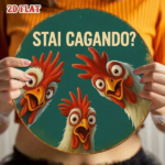 CIFbuy 1pc Funny Chicken Aluminum Sign 8x8 Inch, What Are You Doing Vintage Round Plaque, Decorative Metal Wall Art For Kitchen Restaur TikTok, TikTok, Self-pickup Logiopics - Image 2