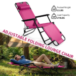 Portable Dual Purposes Extendable Folding Reclining Chair Pink - Image 2
