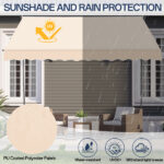 118.1"D x 47.2"W x(78.7 -118.1)"H Retractable Awning Khaki - Image 9