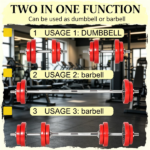 44lbs Adjustable Convertible Dumbbell Barbell Set: All-in-One Home Gym Weight Training Equipment for Adults - Image 6