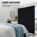 Space Partition, One-Panel Privacy Barrier, 6FT Indoor Privacy Shield, Segregation Screen for Spaces, Standalone Partition Panel for Workspace, Sleeping Area, Black - Image 4