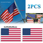 2pcs 2X3FT 60*90cm American Flag USA Flag Printed Nylon Flag National Flag w/Brass Grommets Courtyard Decoration Festival Decoration Flag(US Logistics only For USPS.TK/TMEU only For self-pickup) - Image 2