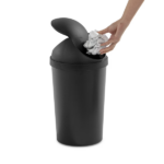 (2 pack)Small Bathroom Trash Can, 3 Gallon Plastic Garbage Bucket Bin with Swing Top Lid, Black (Shipment from Walmart) - Image 4