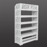 Wood-plastic Board Six Tiers Carved Shoe Rack White B - Image 14