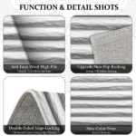 Three-piece kitchen rug set, non-slip and washable, abstract pattern kitchen hallway rug, soft and comfortable, suitable for sinks, floors, entrances, hallways and bathrooms. - Image 7