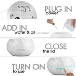 Remote Control Wood Grain Essential Oil Diffuser - 550ml, 7 LED Colors, 6 Oils Included - Image 5
