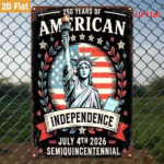 CIFbuy American Independence Day 250th Anniversary Metal Sign, Of Liberty & US Flag Wall Art, Rustic Patriotic Home Decor, Rustic Patriotic Home Decor, 8 Inc ikTok, ikTok, Wall Art, Rustic Patriotic Home Decor Self-Sickup LogiopInc US Flag - Image 2